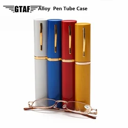 Portable Presbyopic Glasses Unisex Reading Glasses with Pen Tube Case Metal Case Spring Hinge Eyeglasses  Gafas +1 To +4