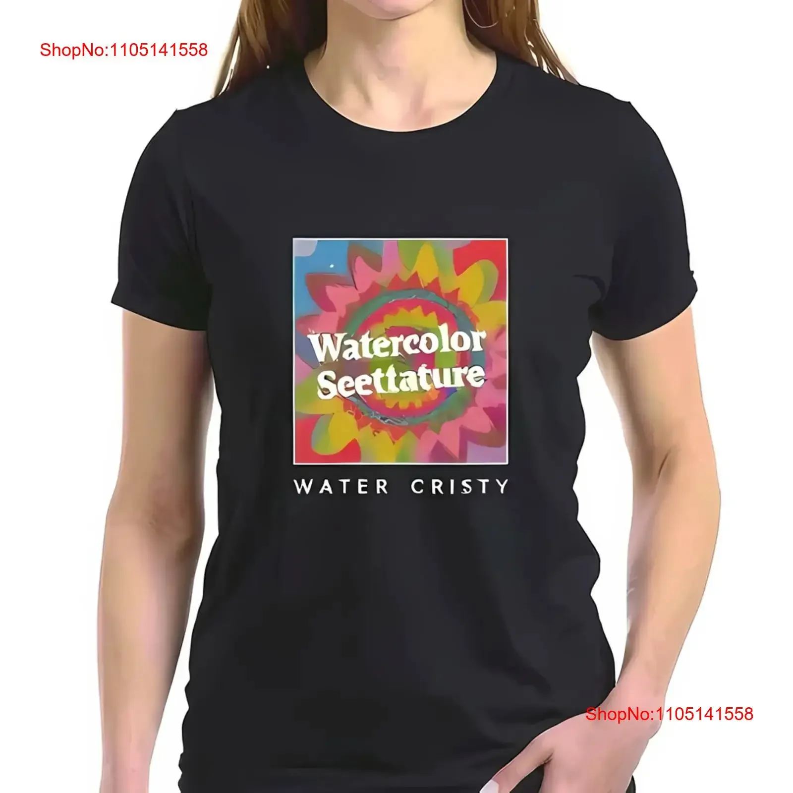 

Pattern Cotton T Shirt Retro 'Watercolor Seettature' All vintage Washed designer clothes Unisex Stylish graphic fashion