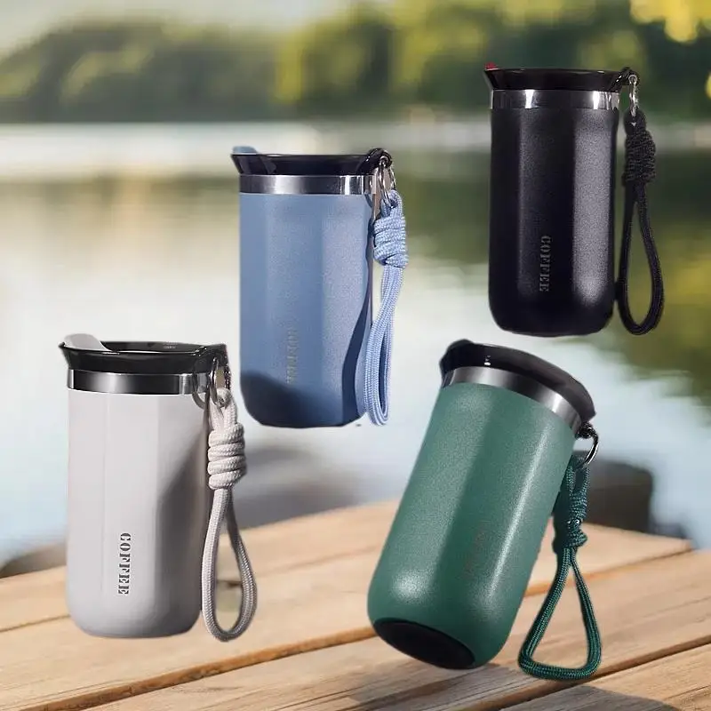 350/500ML Stainless Steel Coffee Mug Insulated Water Cup Portable Double Wall Vacuum Flask Leak-Proof Cup Outdoor Tableware
