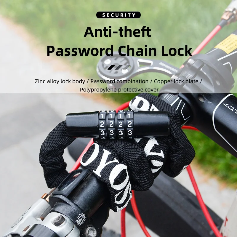 Guaranteed Black MTB bike Anti-theft 4-Digit Code Colorful Combination Bicycle Lock High Security Safe Digital Chain Bike Lock