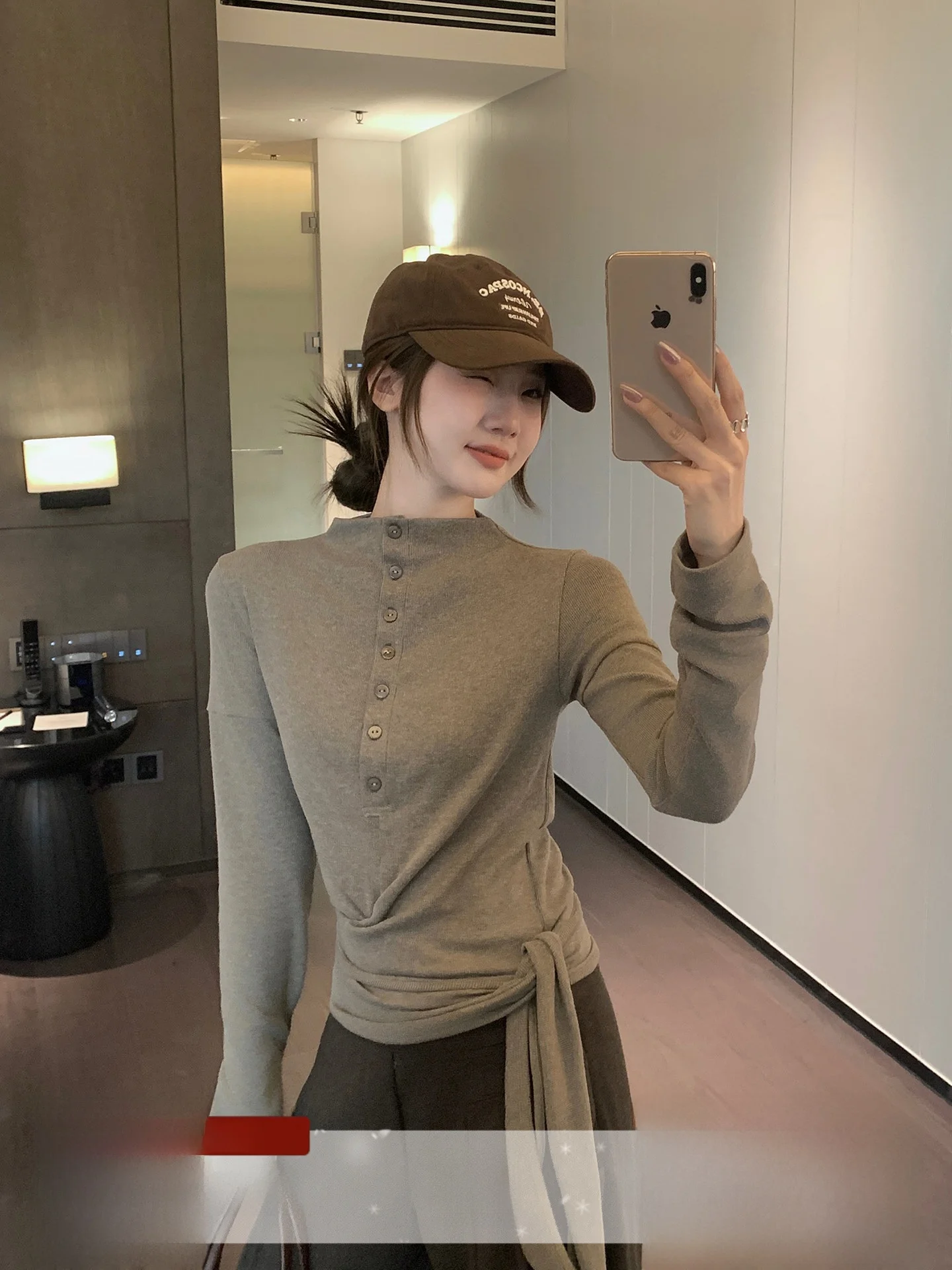 

Женская облегающая цветная футболка Long Sve Inner Wear ter Ne Design Универсальная повседневная зимняя удобная полиэтиленовая футболка...