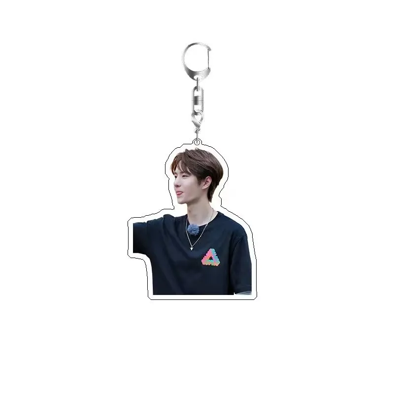 왕이보 키체인 아크릴 양면 고화질 펜던트, 스타 주변 펜던트, 베스트 프렌드 생일 선물, 기념품