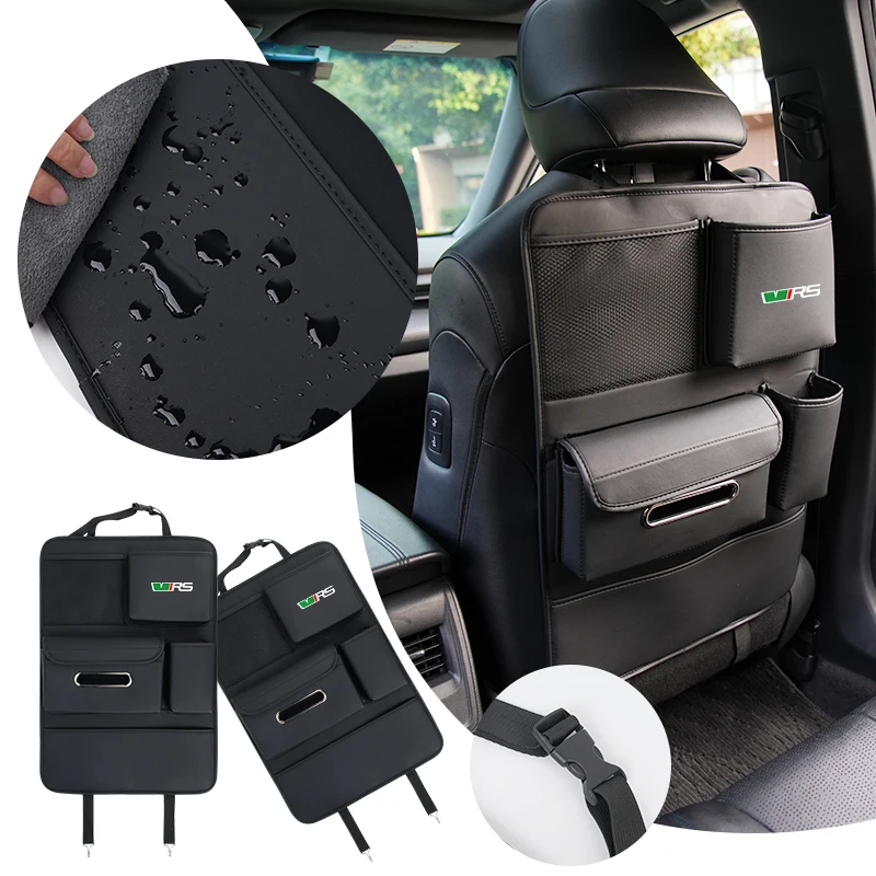 Car interior gadgets Seat Back Organizer PU Leather For Skoda VRS Octavia Superb Rapid Kodiaq Karoq Fabia Kamiq Roomster view 2