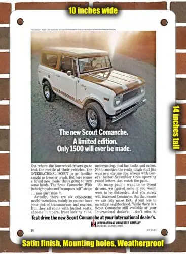 METAL SIGN - 1971 International Scout Comanche - 10x14 Inches