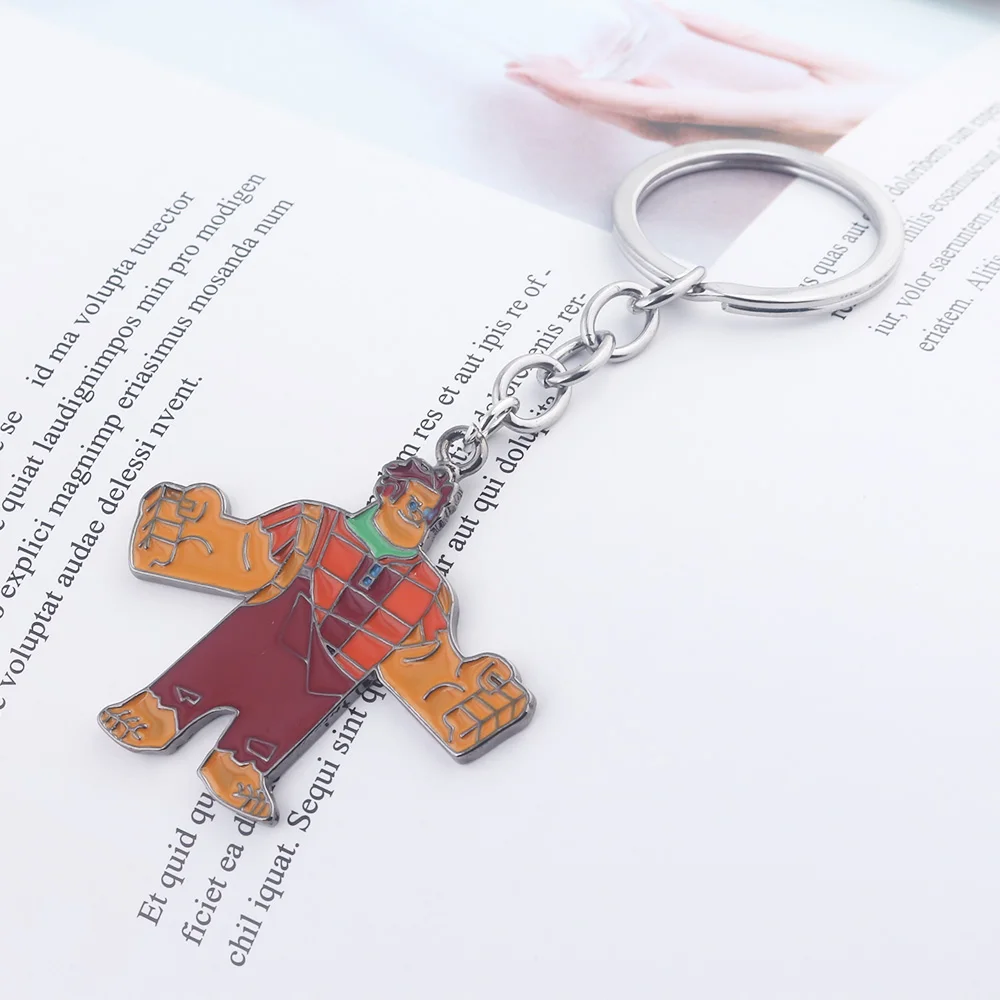 Wreck-It Ralph Keychain Cartoon Figure Pendant Key Chain for Women Men Cosplay Keyring  Jewelry