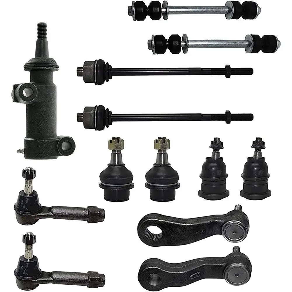 

Suspension Kit, 13-Piece for 1500 Series Vehicles, Includes Tie Rods, Ball Joints, Sway Bars, Idler Arm Bracket, and Control Arm