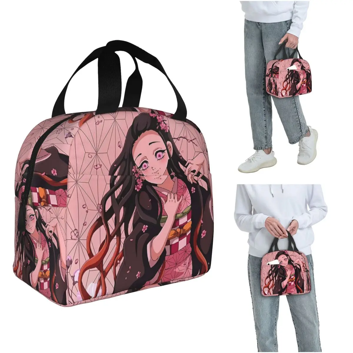 

Demon Slayer аниме Nezuko Kamado изолированная сумка для обеда для женщин офисный холодильник термобокс для еды сумка ланч-боксы контейнер