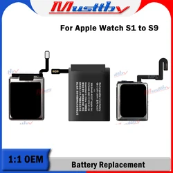 Musttby 2pc 1:1 OEM Battery For Apple Watch Series SE 9 3 4 5 6 7 8 Bateria IWatch S9 S3 GPS LTE S4 S5 S6 S7 S8 40/41/42/44/45