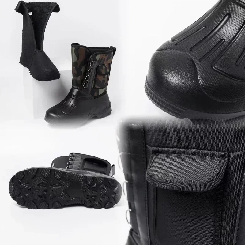 Outdoor Sports Men Boots Winter Waterproof Shoes for Men Light Rain Boots Fur Fishing Boots Winter Snow Boot New Male Footwear