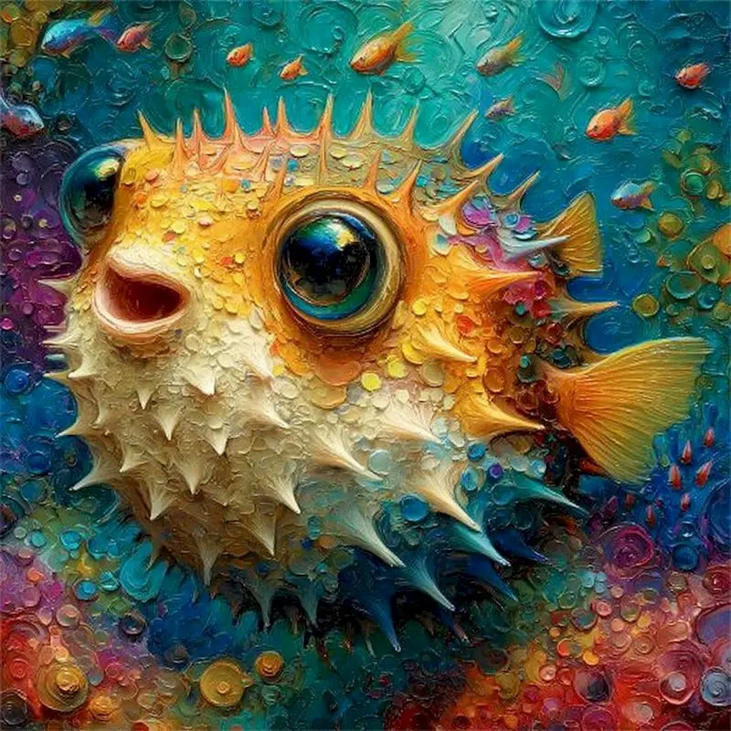 

GATYZTORY DIY Painting By Number Coorful Fish Pictures By Numbers Animal Kits Drawing On Canvas Hand Painted Paintings Art Gift