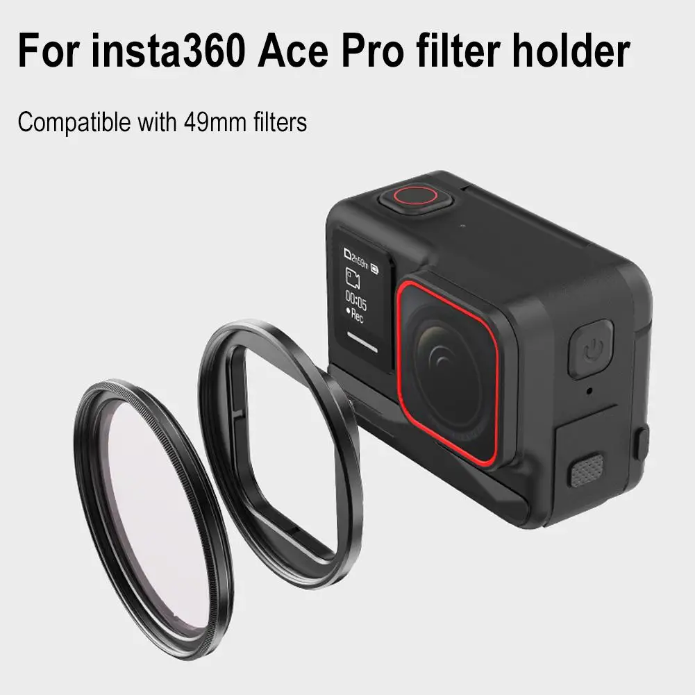 Portafiltro per obiettivo della fotocamera per Insta360 Ace Pro/ACE 49mm filtro telaio protettivo universale in metallo