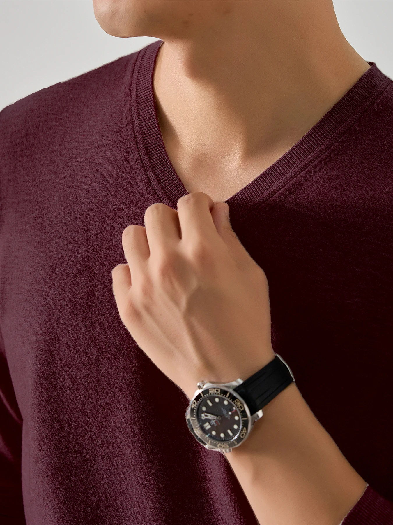 Herren Frühling Herbst Dünner Strickpullover Klassischer V-Ausschnitt Einfarbiges Design Geeignet für Freizeit Sport Geschäftskleidung – Detail 21