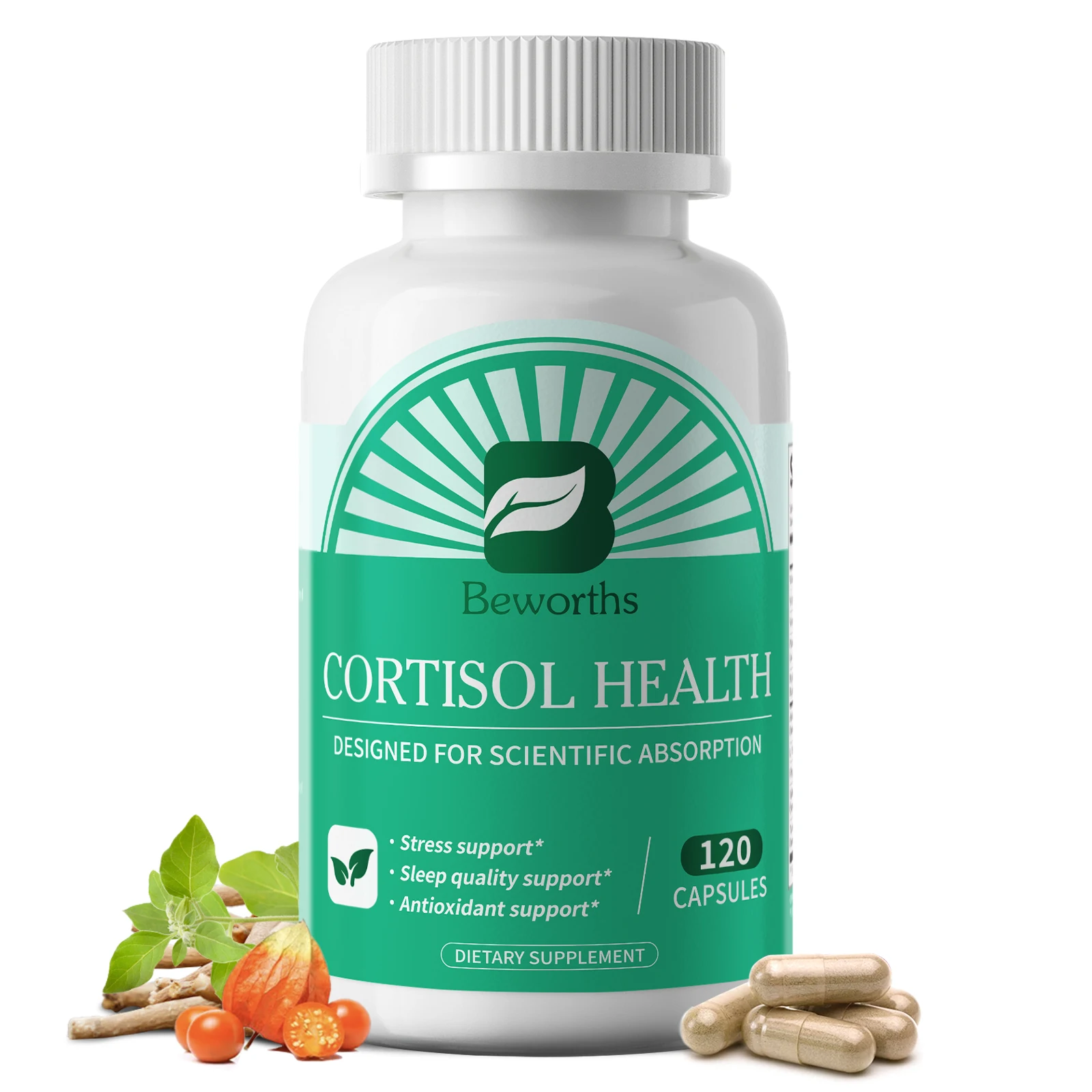 

BEWORTHS Cortisol Capsules with Ashwagandha Extract Support Healthy Sleep and Calm Relieve Stress & Relax Balance Cortisol