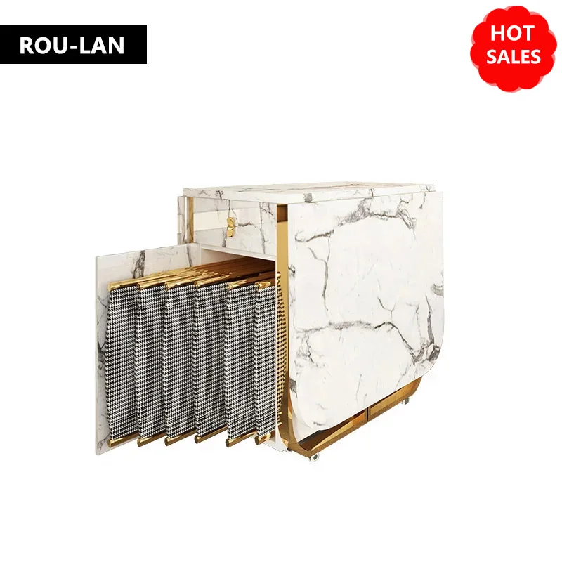Mesa De Jantar Dobrável Multifuncional e Cadeiras, Móveis De Moda, Retângulo, Mesa De Jantar Móvel E Cadeiras Dobráveis
