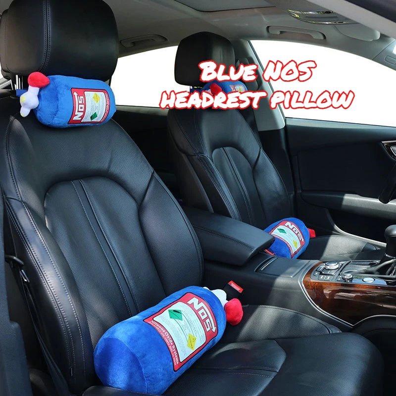 New Car Neck Pillow Car Headrest for Driver Front NOS Nitrous Oxide Bottle Car Decor Headrest Cushion Plush Pillow Auto Parts