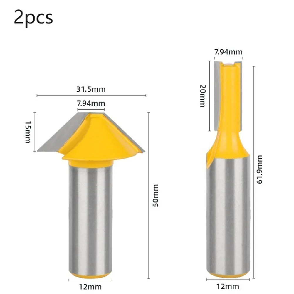Woodworking Cutter 12inch Router Bit Set Perfect for Any Complexity Projects for durable Steel Blade 2pcs Woodworking