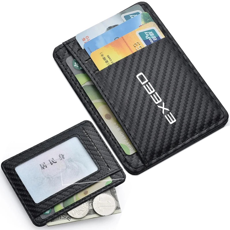 Men's Slim Minimalist Front Pocket Wallets RFID Blocking Credit Card For Chery Exeed LX RX VX TX TXL 2020 2021 2022 2023 2024