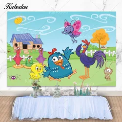 Kabodou Farm Chicken Photo Backdrop Kids Happy Birthday Photography Background Vinyl Polyester Decorations Banner