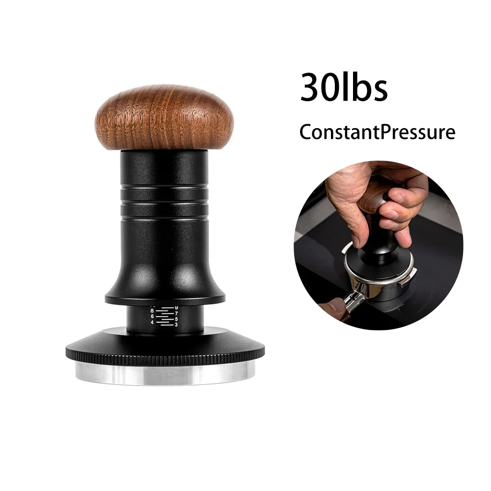 30lb Constant Pressure Coffee Tamper 51mm 53mm 58mm Espresso Flat Tampers with Calibrated Spring Loaded Barista Tool