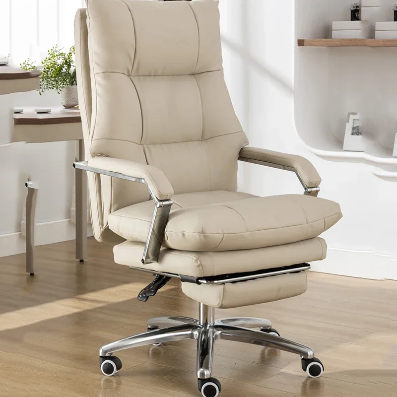 Chaise de bureau mobile confortable, style nordique, avec accoudoirs, pour ordinateur, design ergonomique, fauteuil de bureau paresseux, chaise de bureau pivotante, chaise d'étude, mobilier de salon