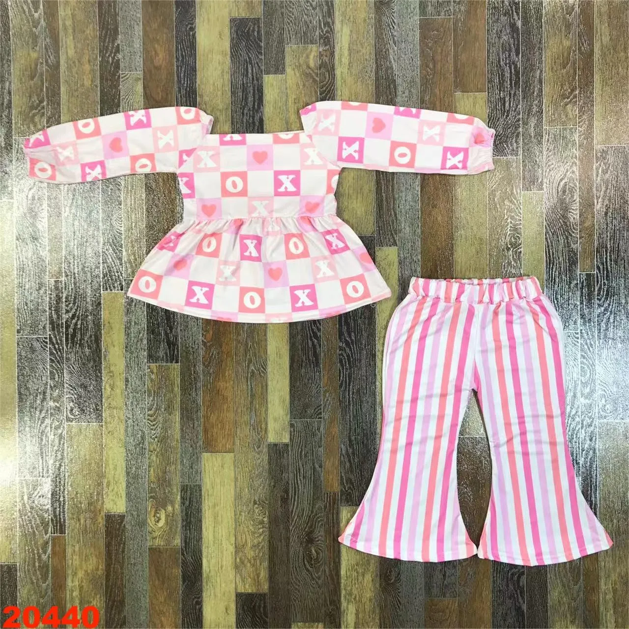 XOXO Valentine's day Girls Baby Clothes Set Long 0-16 Years Childrens Clothes Romantic Fashion Wholesale