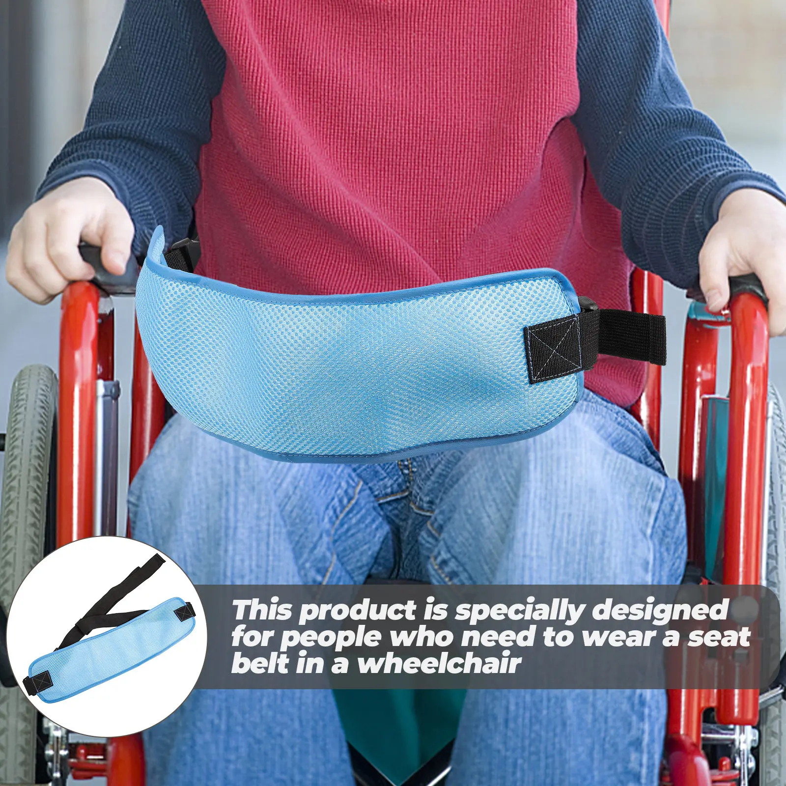 

Elastic Adjustable Wheelchair Belt for Seizure Patients Breathable Waist Lower Body Support Safety Strap Wheelchair Accessories
