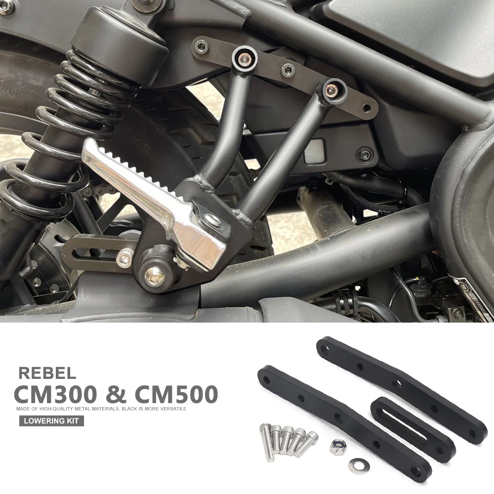 

New Footpeg Lowering Kit For Honda CM 500 CM 300 Rebel CM500 CM300 Motorcycle Passenger Footrest Rear Foot Pegs Black