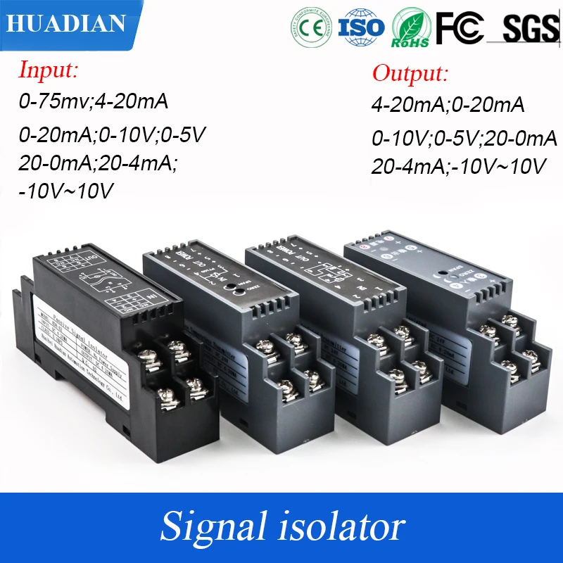 0-10v passive current voltage signal converter with plc signal current isolator