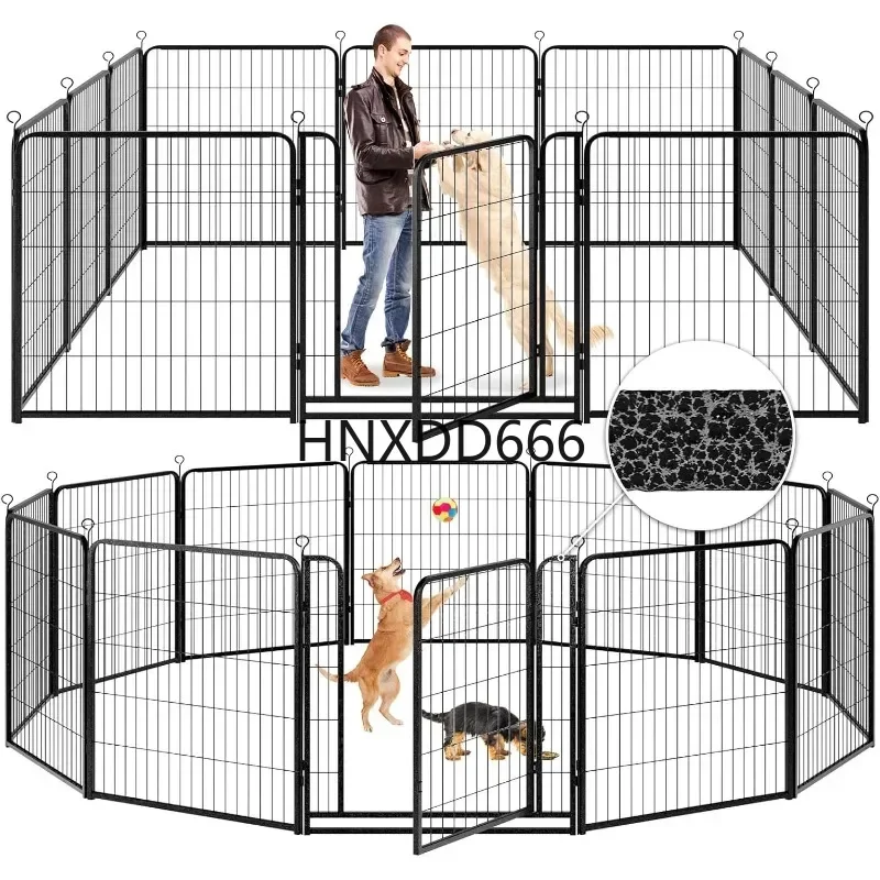

Dog Playpen Outdoor Extra Wide 12 Panels Heavy Duty Anti-Rust Coating-Strengthened Dog Fence 40" Height
