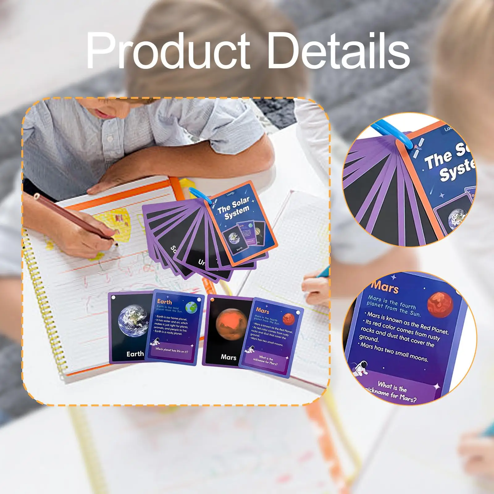 

15Pcs Solar System Flash Cards, Vocabulary Flash Cards, Solar System Learning Game for Daycare Prop, Preschool, Activities