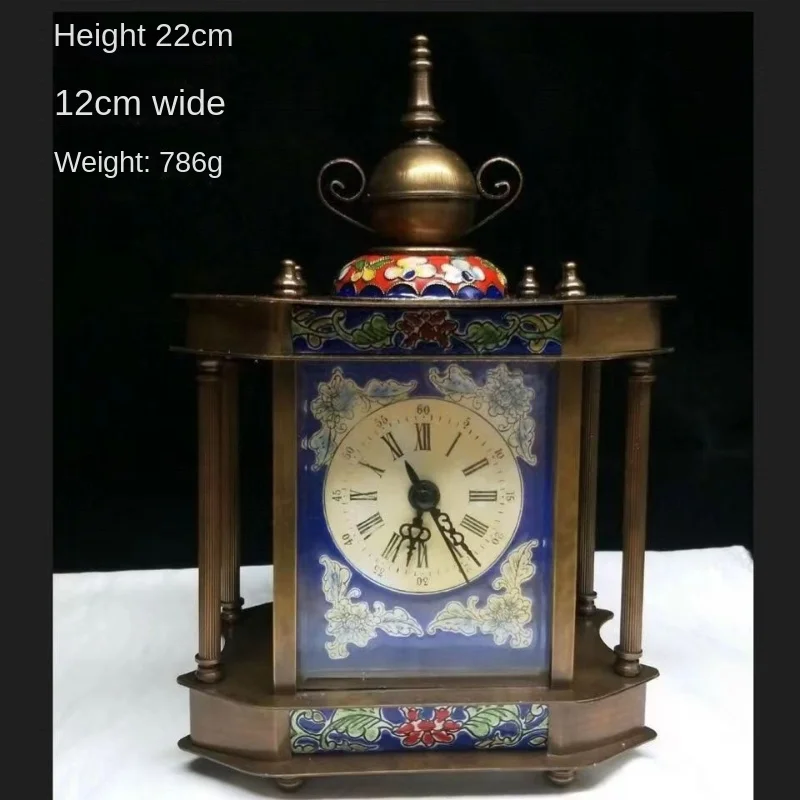 

Pure Copper Old-Fashioned Enamel Cloisonne Clock Mechanical Watch Collection Ornaments