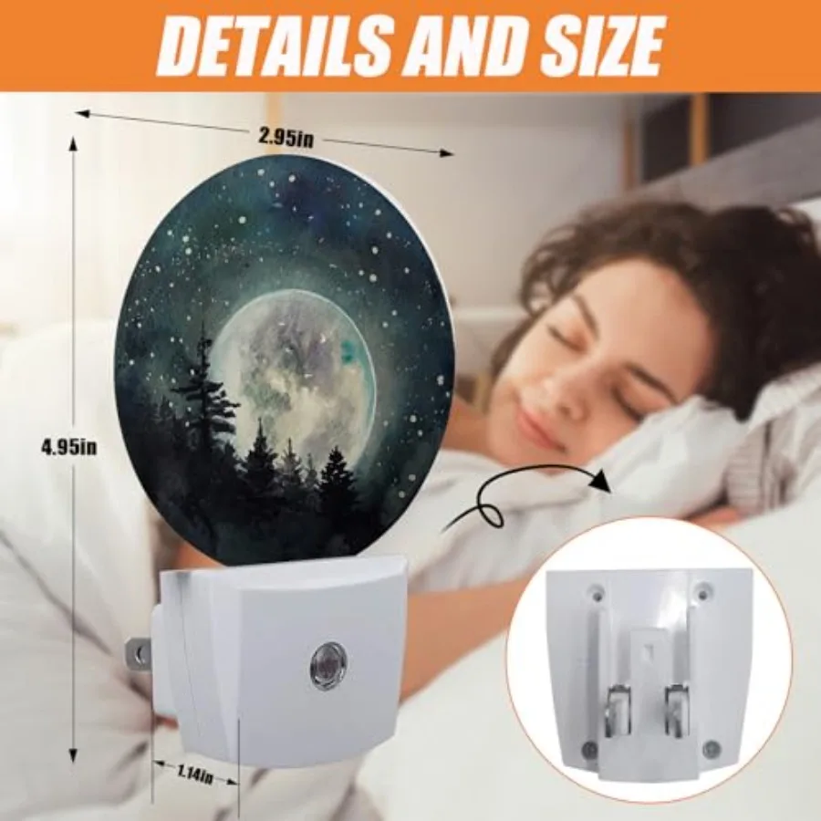 Starry Sky Night Light, Nightlight Plug into Wall LED Lamp Auto Sensor Dusk to Dawn for Bedrooms/Kitchens/Toilets/Corridors, En
