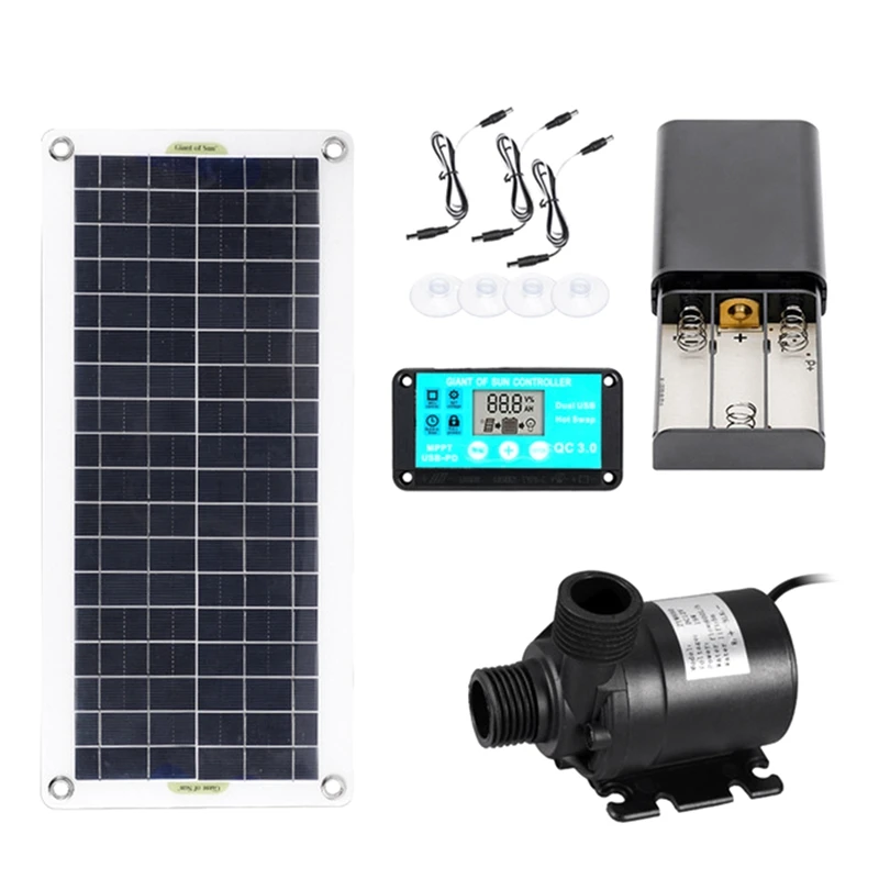 

1Set 50W Solar Water Pump DC12V 800L/H Low Noise Solar Water Fountain Pump Plastic+Metal