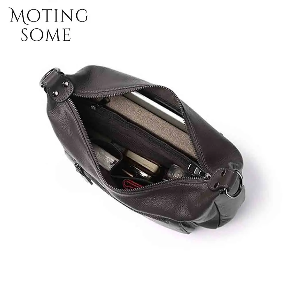 Motingsome Luxury Full Grain Cowhide Woman Bag 2024 New Casual Lady Shoulder Handbag Soft Satchel Leather Elegant Pouch 2024 New