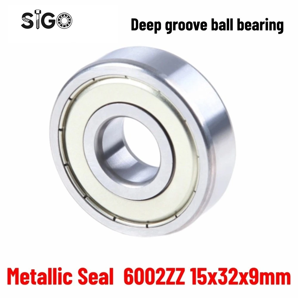 1PCS Deep Groove Ball Bearing 6002 RS ZZ 6002N 15*32*9MM Switch Belt Seal Slot Motor Power Tool Bearing High Speed Low Speed