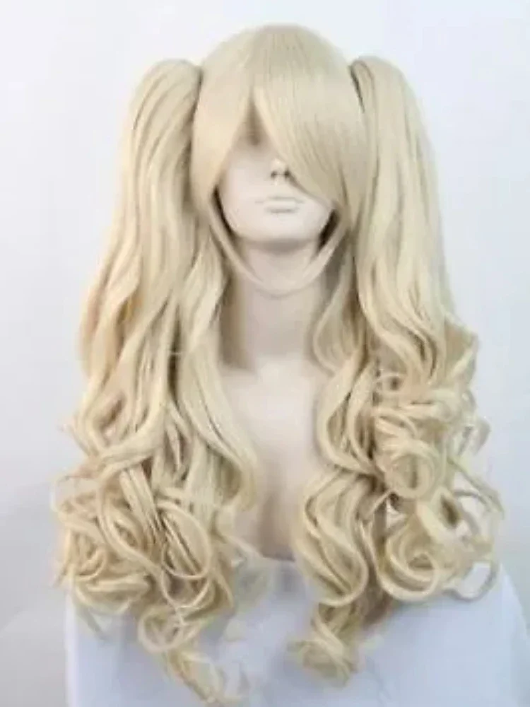 Lolita Wig penuh keriting pesta Cosplay Halloween pirang panjang