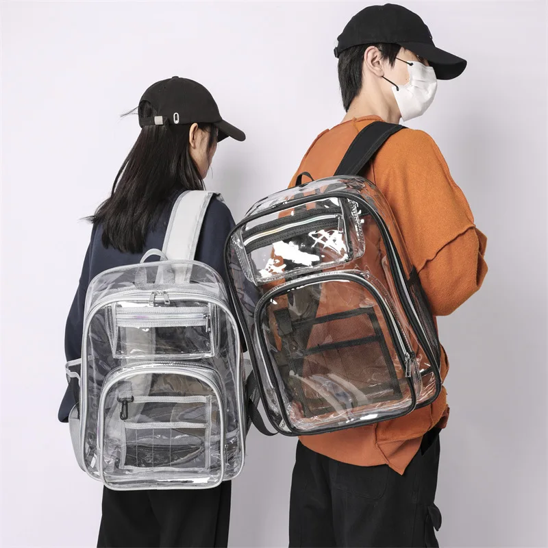 Chikage personalidade bolsa de geléia transparente, mochila de PVC impermeável, grande capacidade multifunções, nova moda coreana