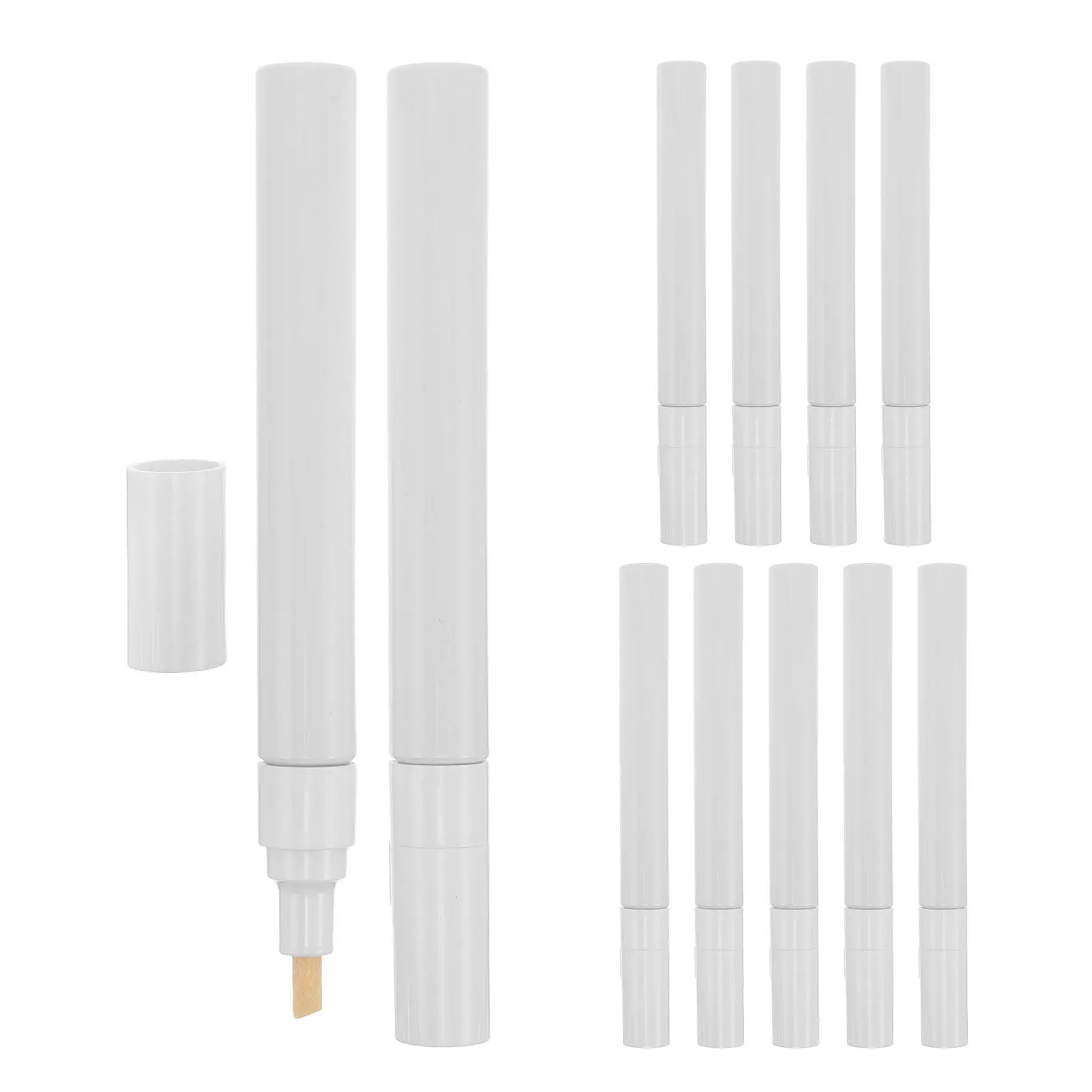 

10Pcs Empty Fillable Paint Pens 4.5mm Slanted Tip Refillable Aluminum Markers for DIY Graffiti Touch-Up Smooth Line Drawing