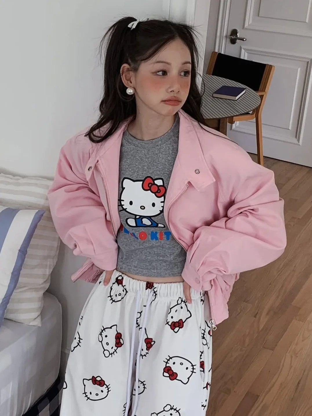 

Chic Autumn New Loose Fit Long Sve Zipper Sle Jaet Coat Women's Stand Collar Versatile Outerwear Casual Streetwear