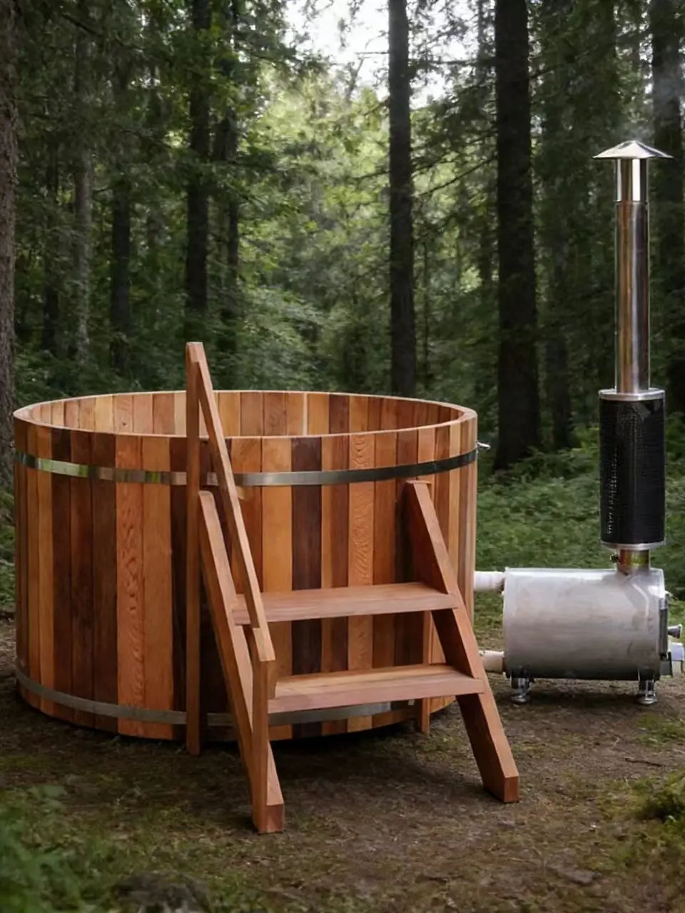 New liner stainless steel ice bucket ice machine sauna room steam room far outdoor wood stove ice bathtub
