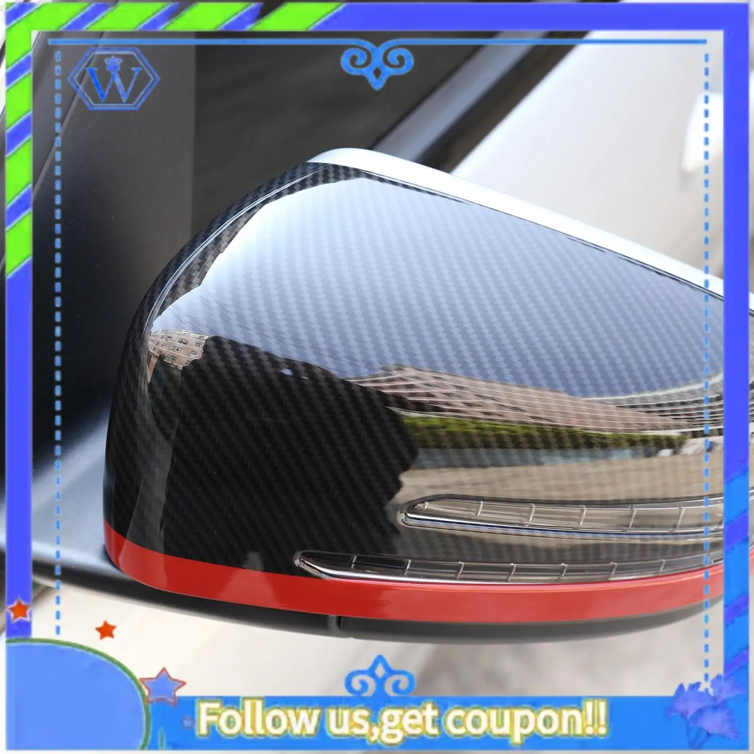 

M46K-2 X Abs Side Door Rearview Mirror Cap Cover Trim For Mercedes Benz A Cla Gla Glk Class W176 W117 X156 X204