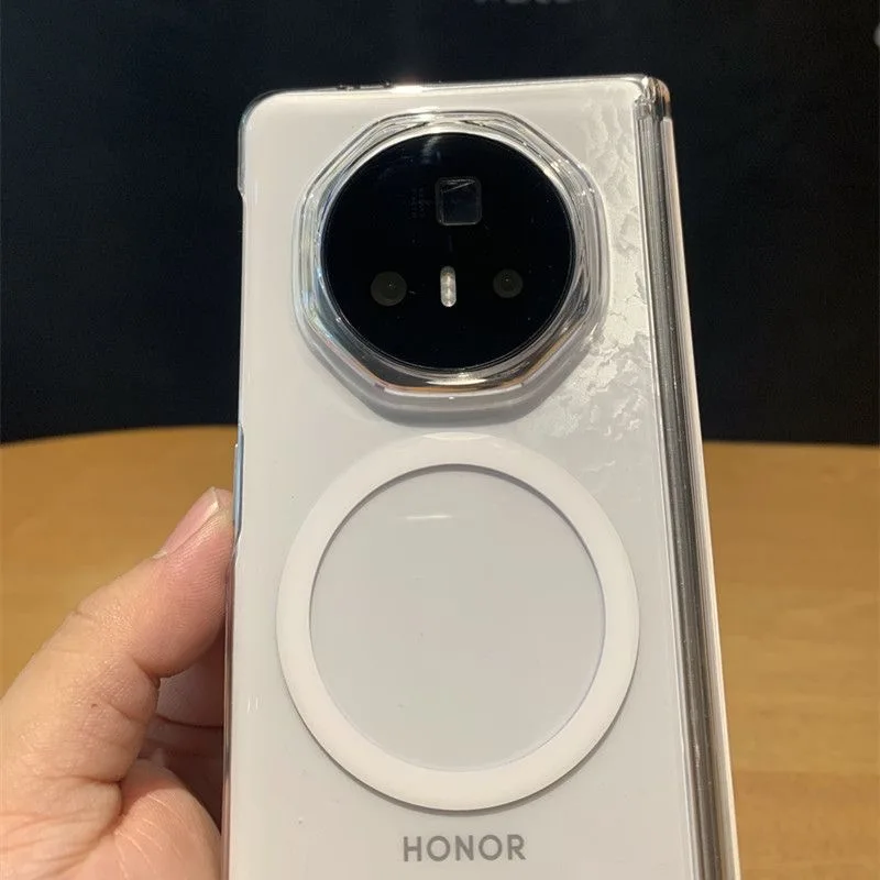 

For Huawei Honor V3 transparent flip cover with magnetic anti-drop and anti-fingerprint phone case