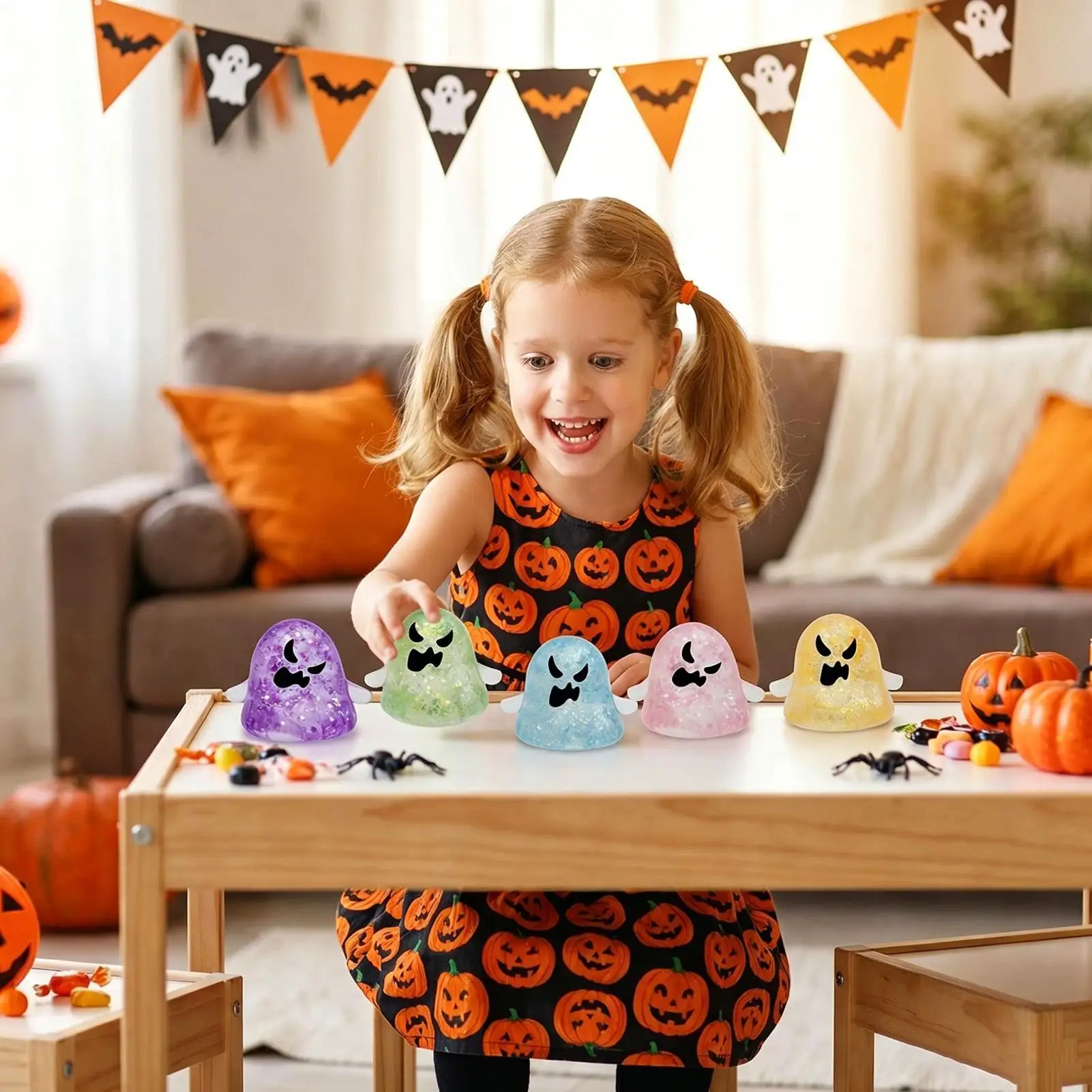 

Squeeze Ball Toys Ghost Design Party Favors Halloween Stress Ball Toys For Kids Students Adults Office Home Travel Relaxation
