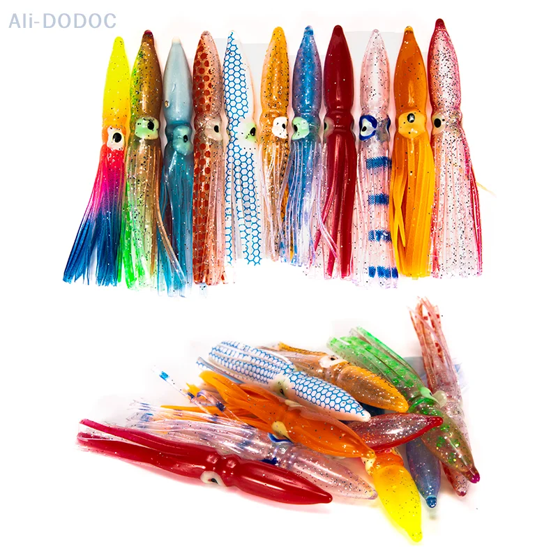 10pcs 8cm Soft Lure Squid Artificial Bait Lures Octopus Tuna Sailfish Baits