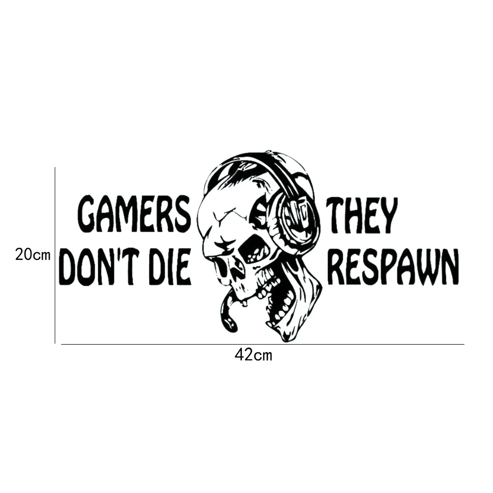 Game Wall Stickers Gamers Dont't Die They Respawn Art Quotes Wall Decal Teen Room Decoration Vinyl Dormitory Paper Wall