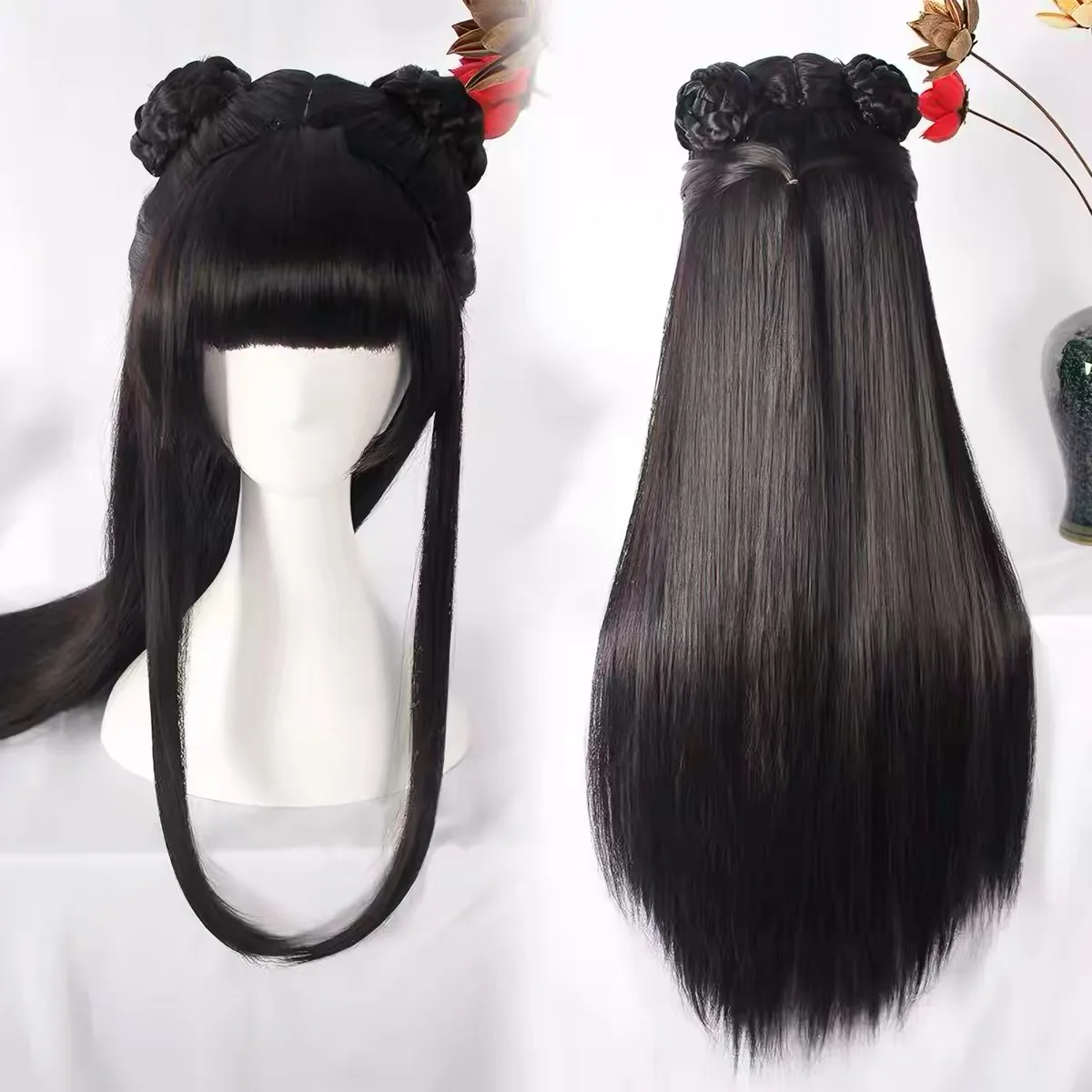 peruca-de-cabelo-sintetico-hairjoy-penteado-tradicional-chines-cabelo-trancado-preto-peruca-de-fantasia-peruca-cosplay-jiang-yanli