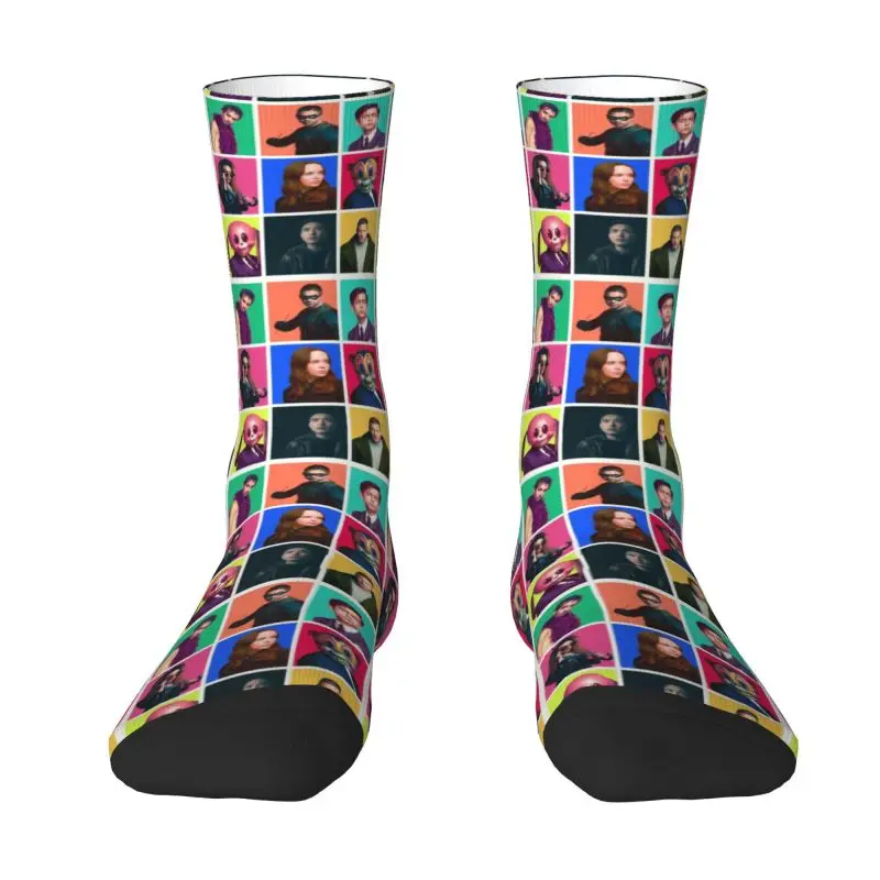 

The Umbrella Academy Character Collage Dress Socks for Men Women Warm Fashion Novelty TV Show Crew Socks