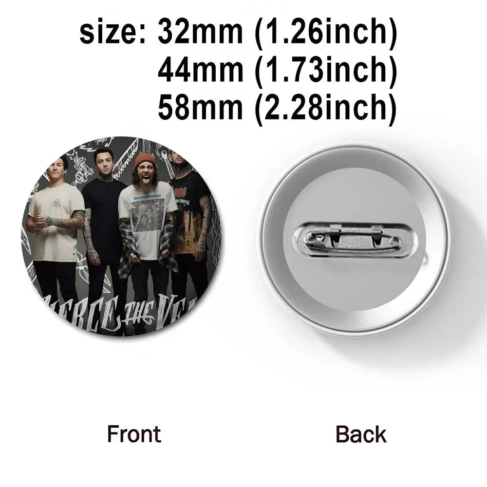 البوب روك باند P-Pierce الخامس الحجاب شارات مستديرة رائعة شارة دبابيس الإبداعية للملابس قبعة ظهره هدية اكسسوارات #5