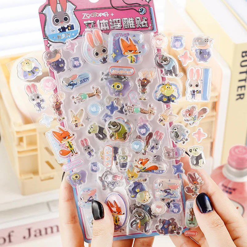 クレイジー ズートピア 3D ステッカー かわいい漫画ステレオクリスタルステッカー 携帯電話ケース DIY ハンドアカウントノートブック携帯電話ケース装飾