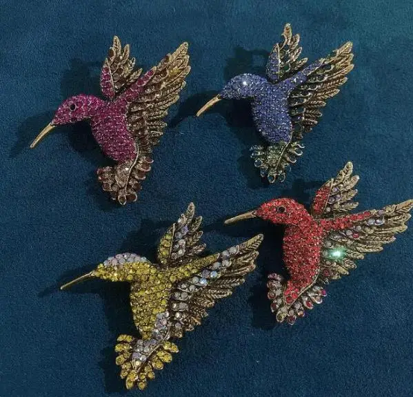 High end temperament Phoenix exquisite rhinestones, hundred birds facing the phoenix, long tail phoenix brooch accessories